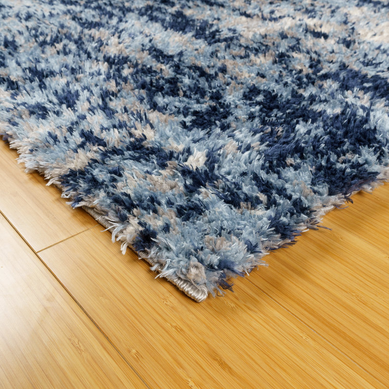 Gertmenian Thayer Halsbury Modern Abstract Navy Shag Area Rug & Reviews